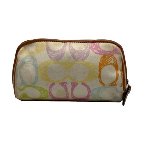COACH Multi-color Signature Fabric Scribble Pouch - Picture 2 of 8